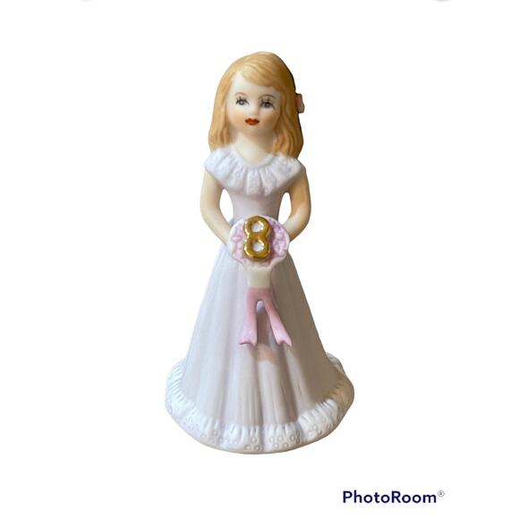 Vintage Enesco Girl Turning 8 - Picture 1 of 8